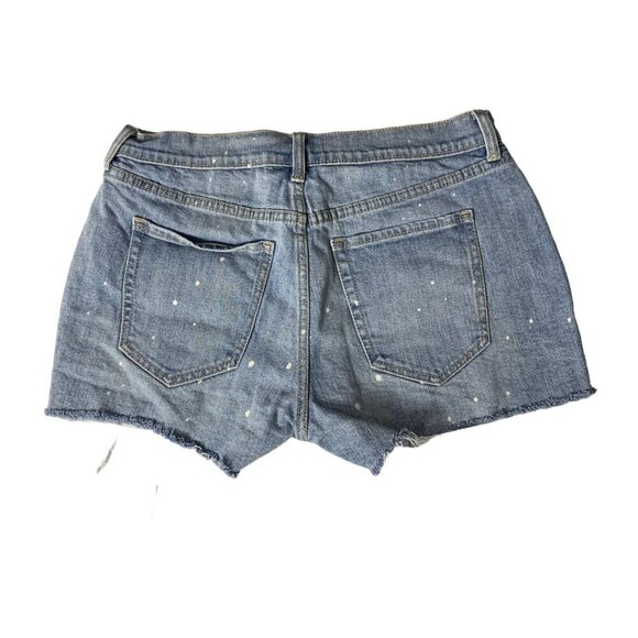 Old Navy Boyfriend Distressed Denim Shorts Mid Rise Light Wash Raw Hem 6 - Picture 2 of 4